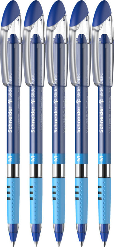5x Długopis Schneider, Slider Basic, M niebieski