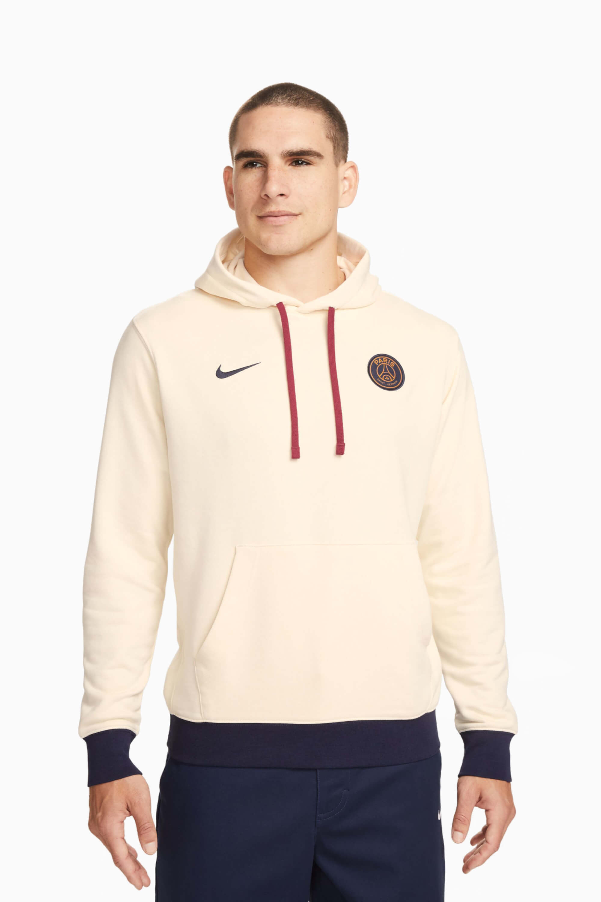 Bluza z kapturem Nike PSG 23/24 Club Fleece - Beżowy