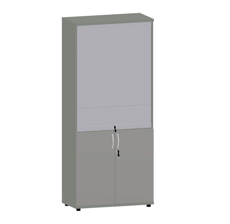 HEBE TS507 regał z żaluzją 80,2x40x184,1h (Kolor korpusu: Szary)
