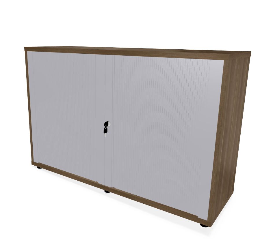 HEBE TS211 regał z żaluzją 120,2x40x79,2h (Kolor korpusu: Dąb Lindberg)