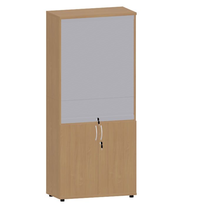 HEBE TS507 regał z żaluzją 80,2x40x184,1h (Kolor korpusu: Wiśnia Havana)