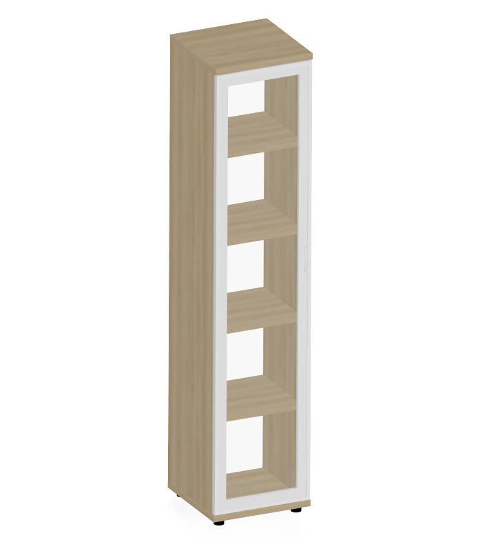 HEBE TS528 regał przeszklony, prawy 40,2x40x184,1h (Kolor korpusu: Szary)