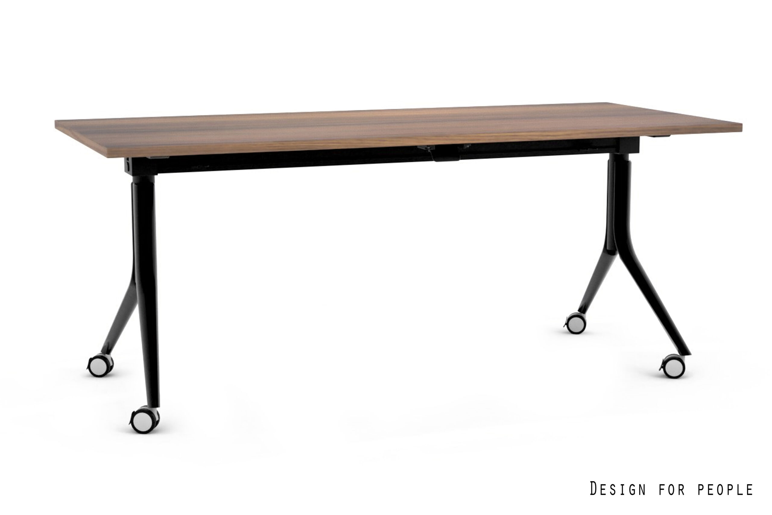 CARL stół mobilny składany, czarny stelaż, blat 4 kolory (Wymiary blatu: 150 x 80, Kolor blatu: YZ-17 walnut)