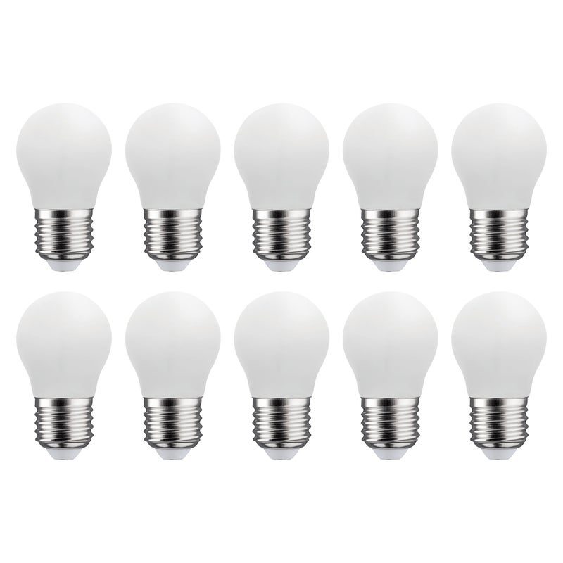 LEXMAN - Opakowanie 10 żarówek LED nieprzezroczystych - E27 - 806LM - 5,9 W, co odpowiada 60 W - Ø 45 mm - 4000 K - Naturalna biel