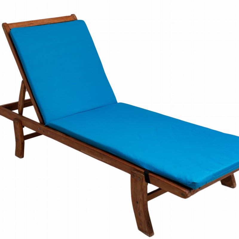 Poduszka na leżak 190x60cm Niebieska gruba poduszka na lezak patio poduszka na leżak drewniany