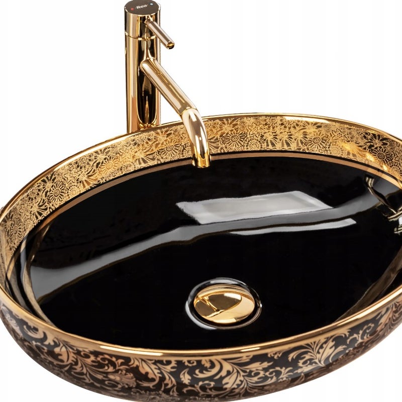 Umywalka nablatowa MARGOT BLACK/GOLD