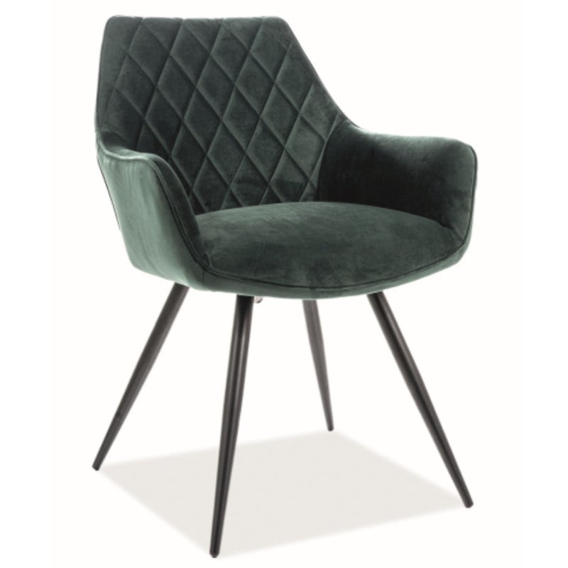 Krzesło LINEA VELVET zielone/czarne