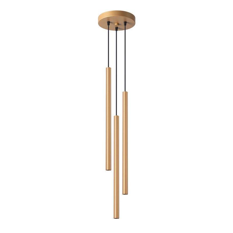 Lampa wisząca PASTELO 3P złota, nowoczesna - 20x20x115cm Sollux
