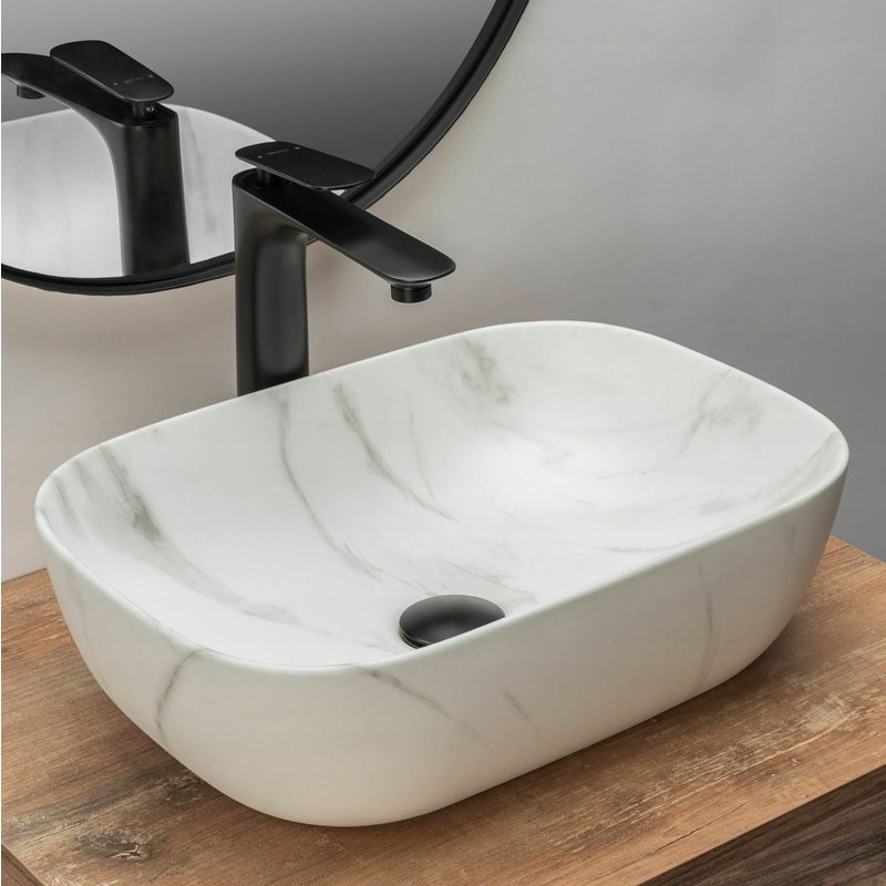 Umywalka nablatowa Rea Belinda Marble Marmur Mat