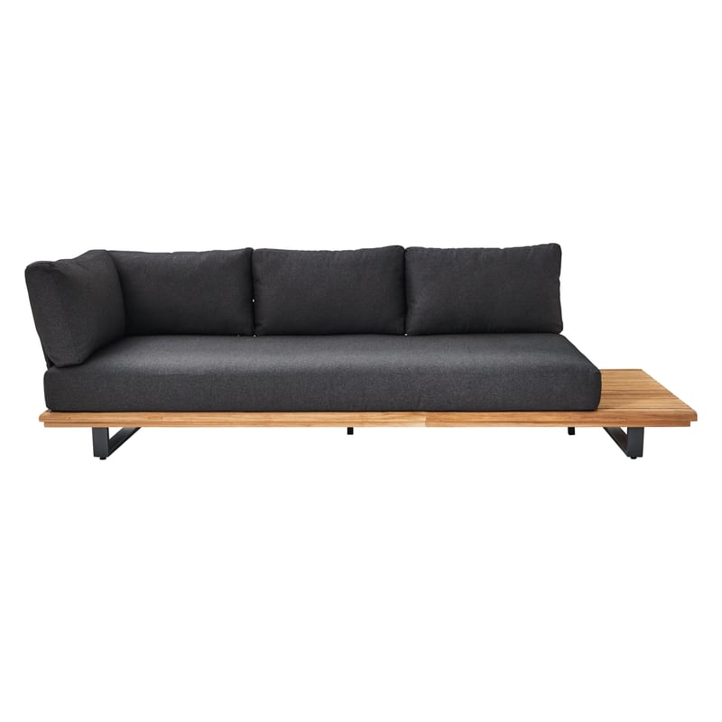 Sofa 3-osobowa NATERIAL Sirokos z aluminium i drewna tekowego