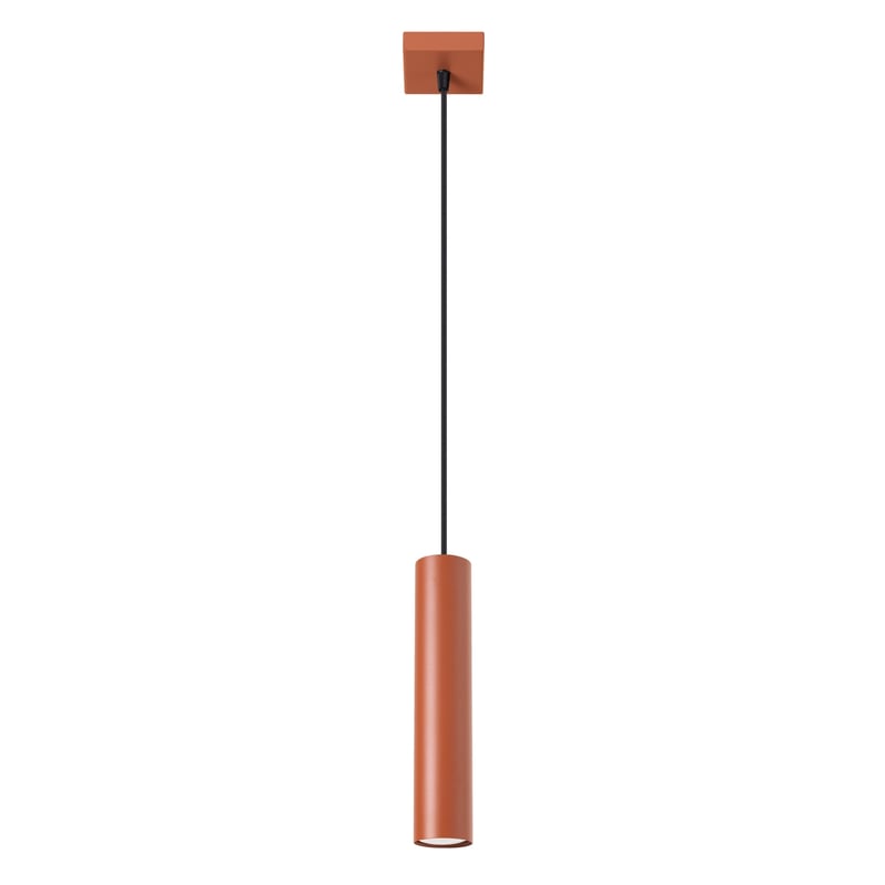 Lampa wisząca LAGOS 1 czerwony ochra, strych - 8x8x118cm Sollux