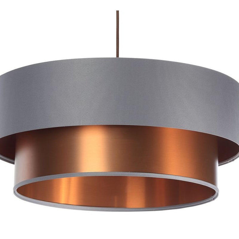 Lampa wisząca DOUBLE GRAY 60 szara/miedziana