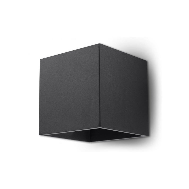 Kinkiet QUAD 1 czarny, nowoczesny - 10x12x10cm Sollux