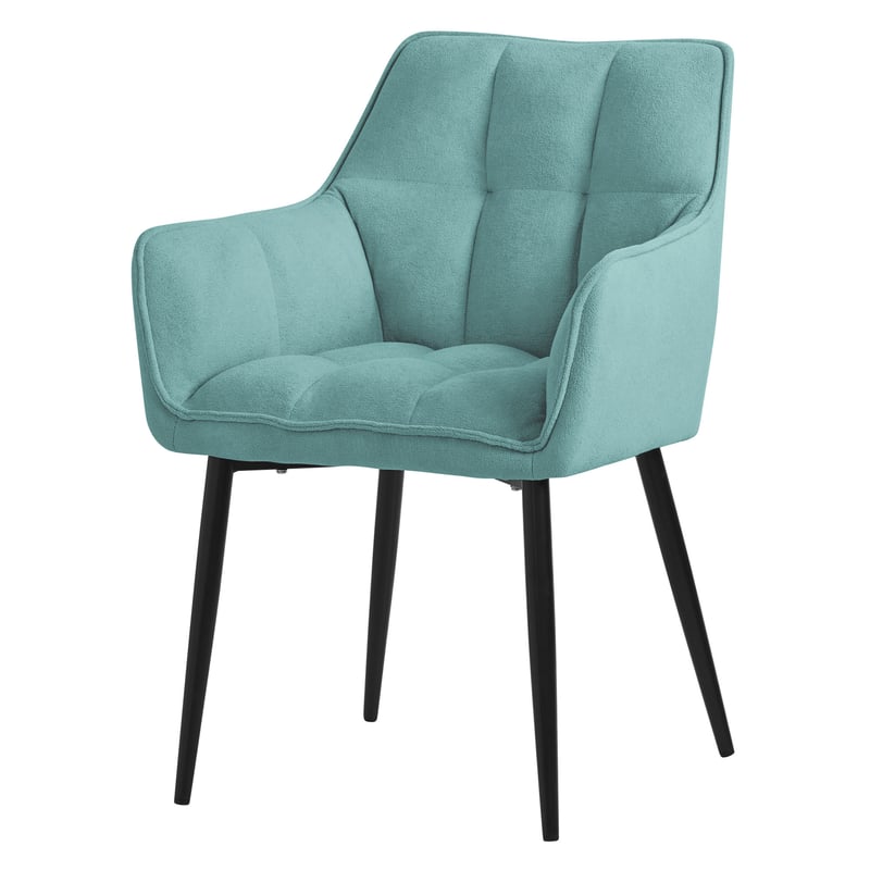ML-Design krzesla do jadalni z tkaniny frotte, petrol, krzeslo kuchenne z grubym tapicerowanym siedziskiem i metalowymi nogami, krzeslo do salonu z