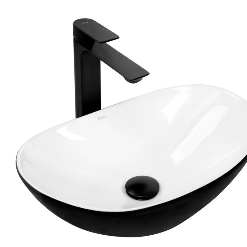 Umywalka Nablatowa REA Royal Mini Black White