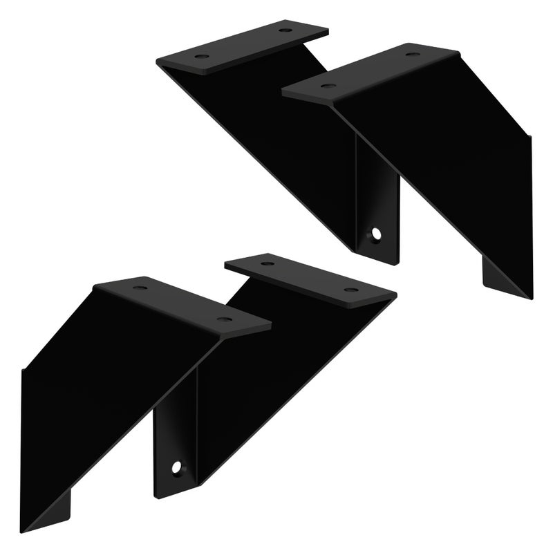 ML-Design 4 szt. wspornik pólki 15 cm, czarny, metalowy, trójkatne wsporniki pólki, plywajace wsporniki pólki, montaz scienny, wspornik scienny 90°,