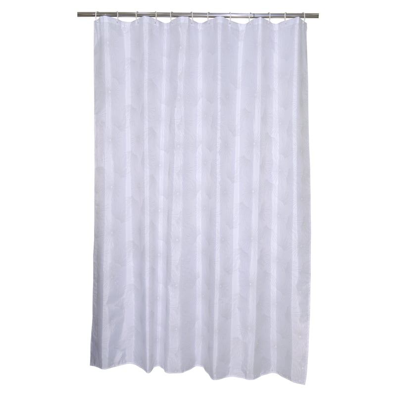 ELEGANCKA biała zasłona prysznicowa z kryształkami 180 x 200 cm - SENSEA
