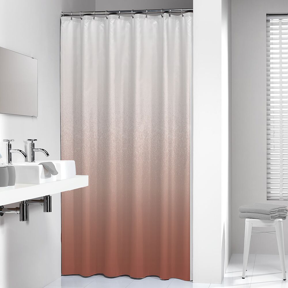 Sealskin Blend zasłona prysznicowa 180x200 cm poliester ciemny różowy/biały 800136 - Wysyłka w 24h
