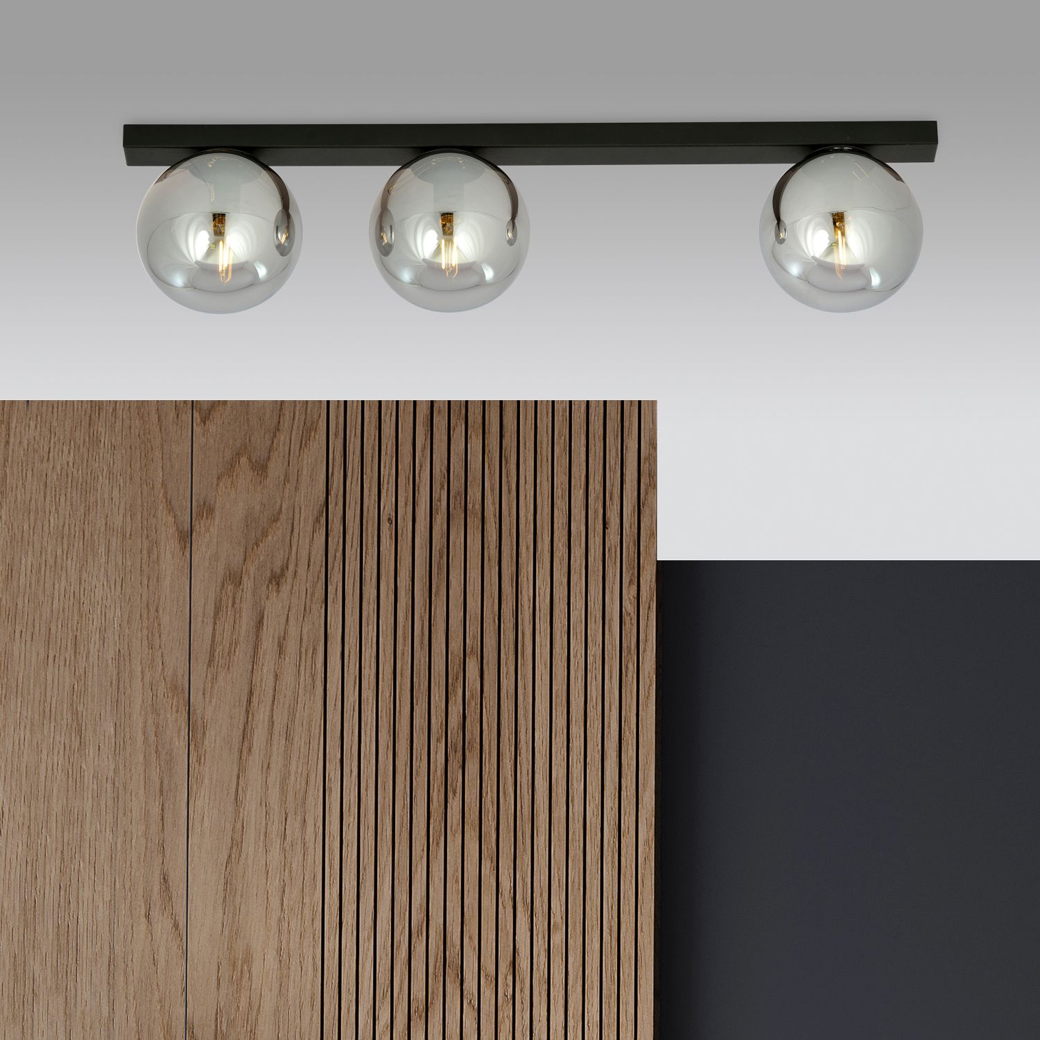 Emibig Fit lampa podsufitowa 3x10 W czarna-grafitowa 1122/3