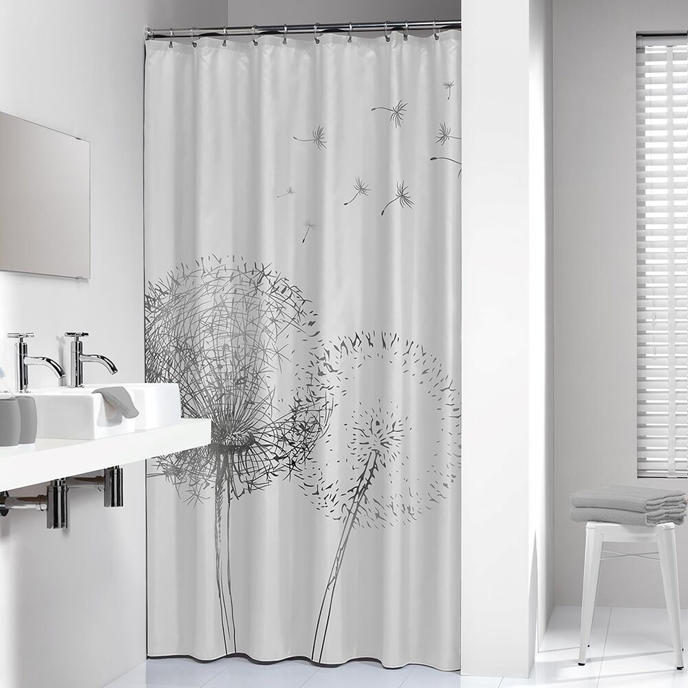 Sealskin Flow zasłona prysznicowa 180x200 cm poliester czarny/biały 800142