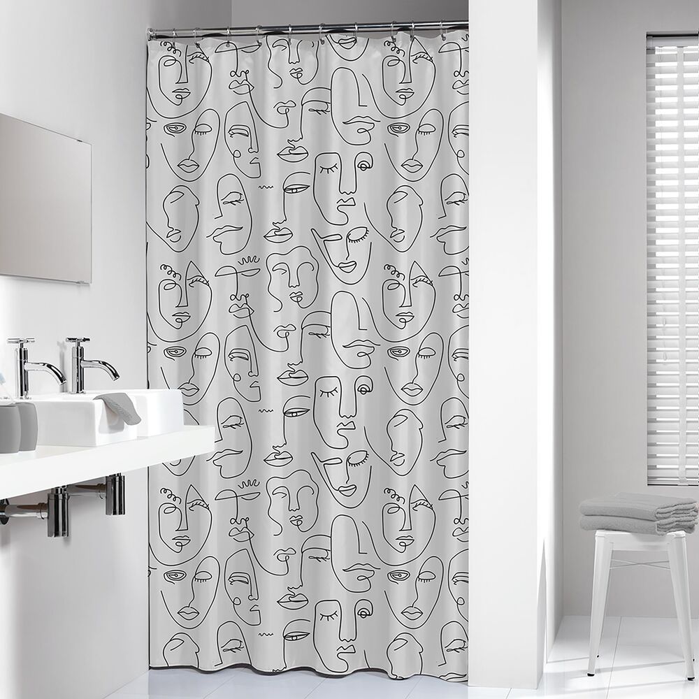 Sealskin Mind zasłona prysznicowa 180x200 cm PEVA czarny/biały 800146 - Wysyłka w 24h