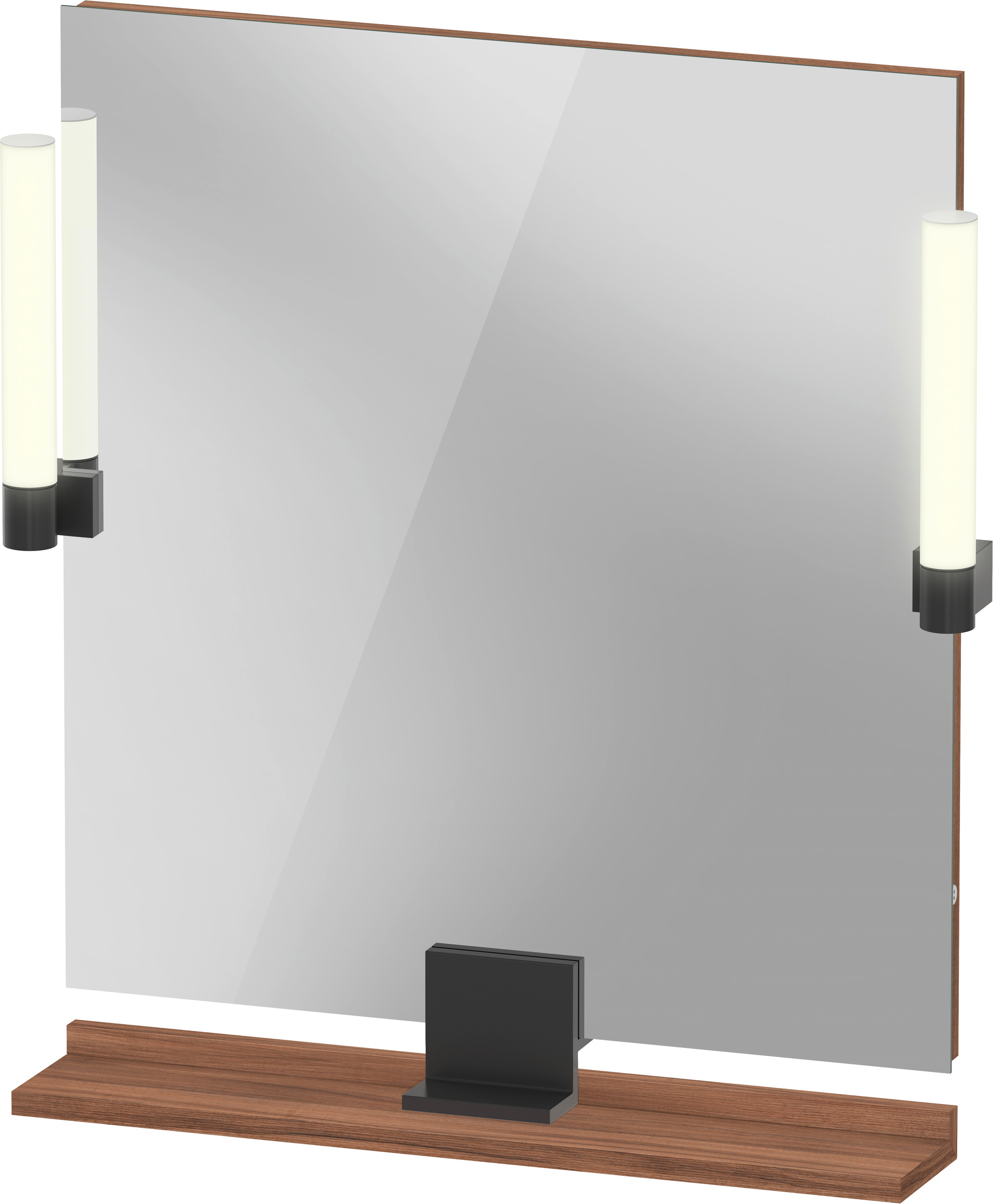 Duravit Sivida lustro 65x65 cm kwadratowe z oświetleniem czarny-drewno SV74210BD790000