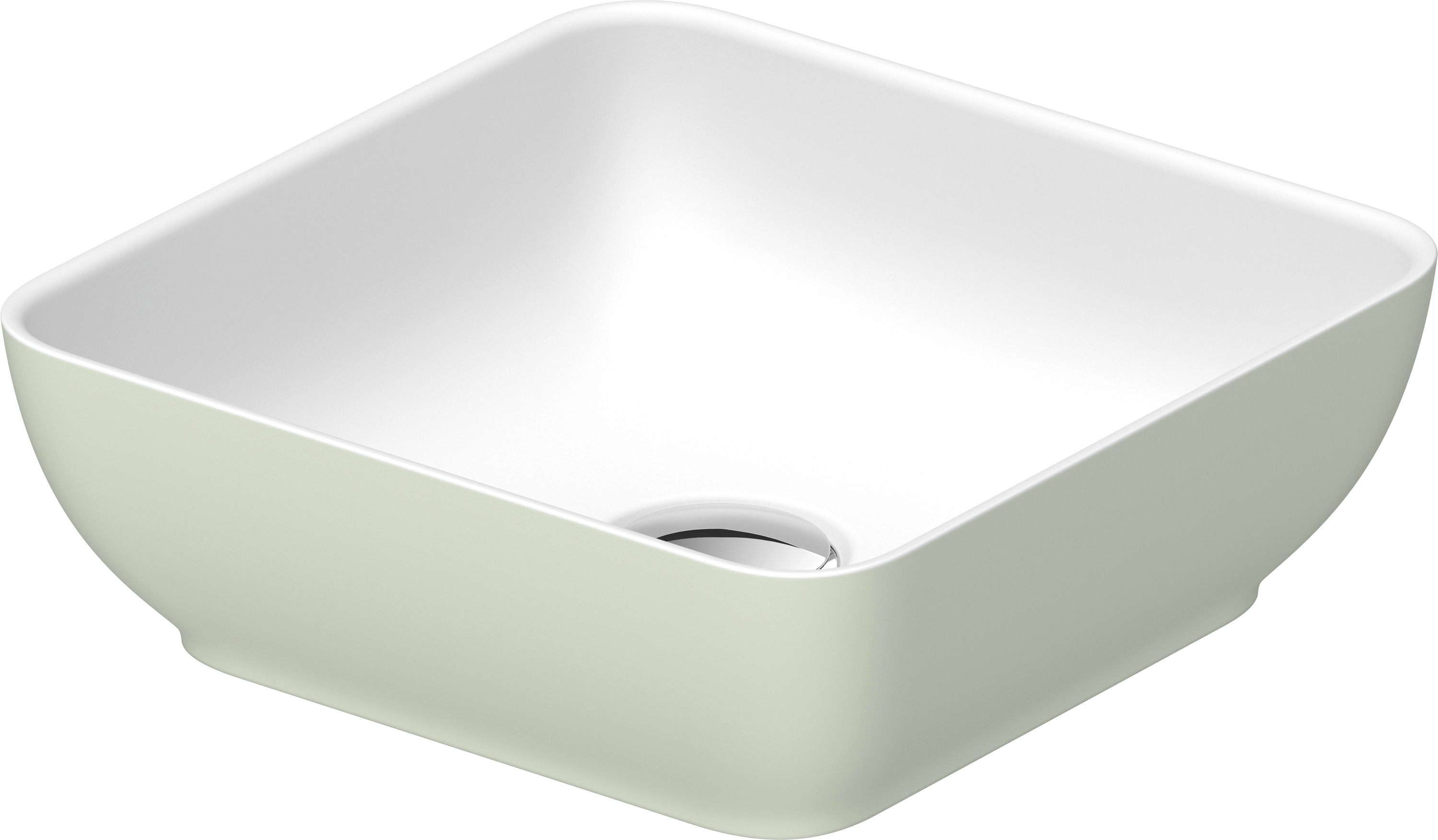 Duravit Sivida umywalka 30x30 cm kwadratowa nablatowa biała-zielona 266003FH00