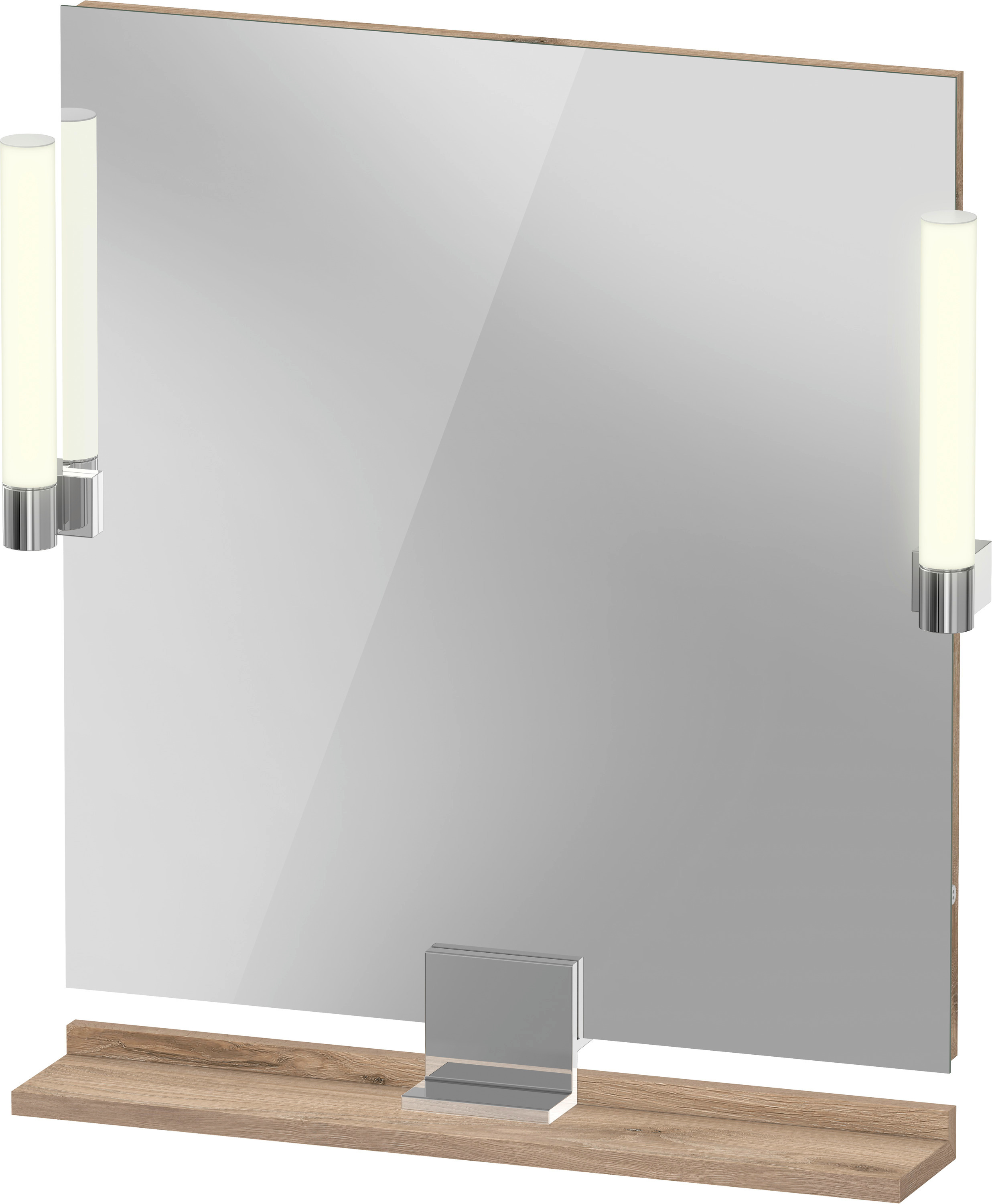 Duravit Sivida lustro 65x65 cm kwadratowe z oświetleniem chrom-drewno SV7421010550000