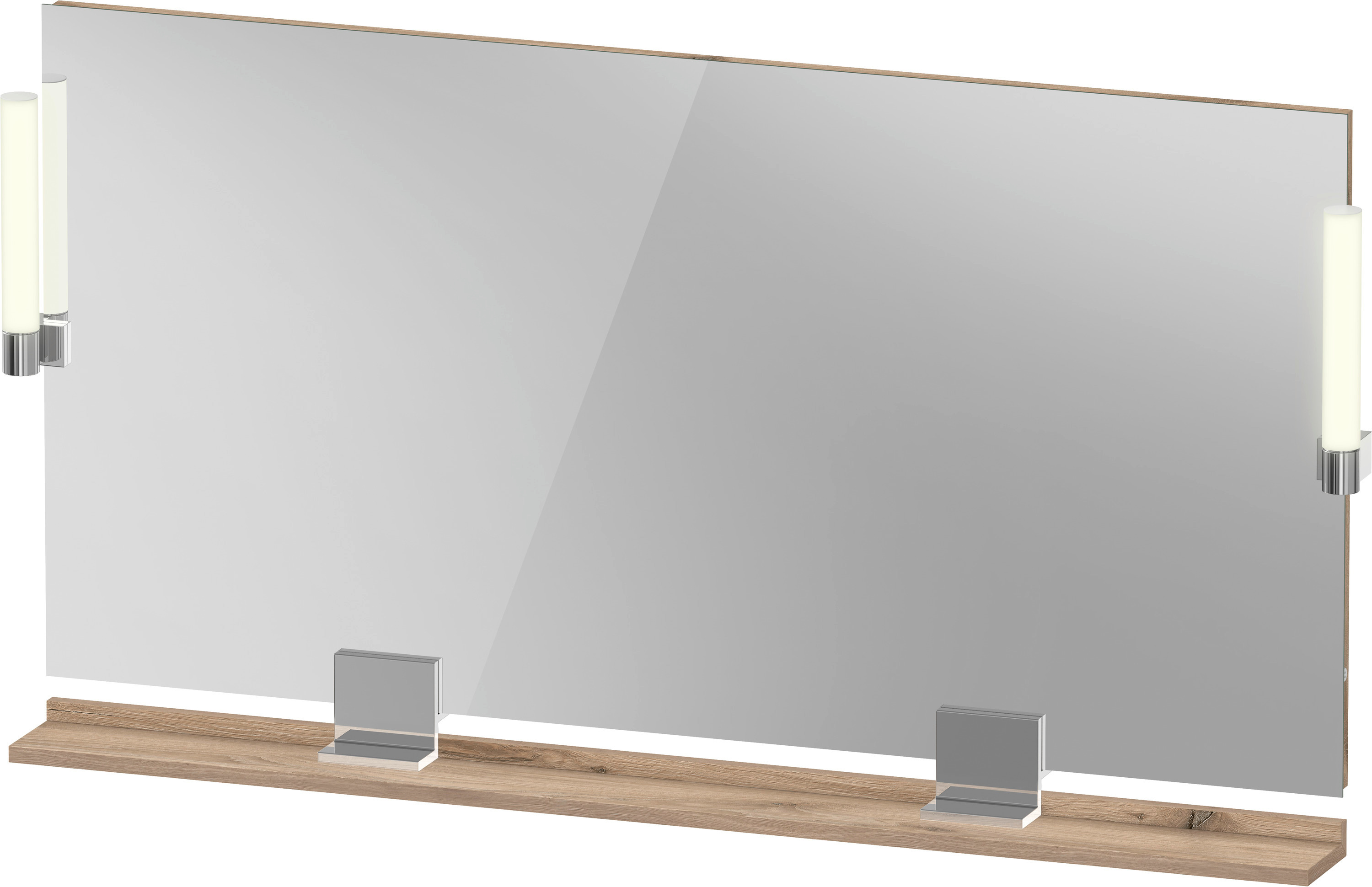 Duravit Sivida lustro 133x65 cm prostokątne z oświetleniem chrom-drewno SV7425010550000