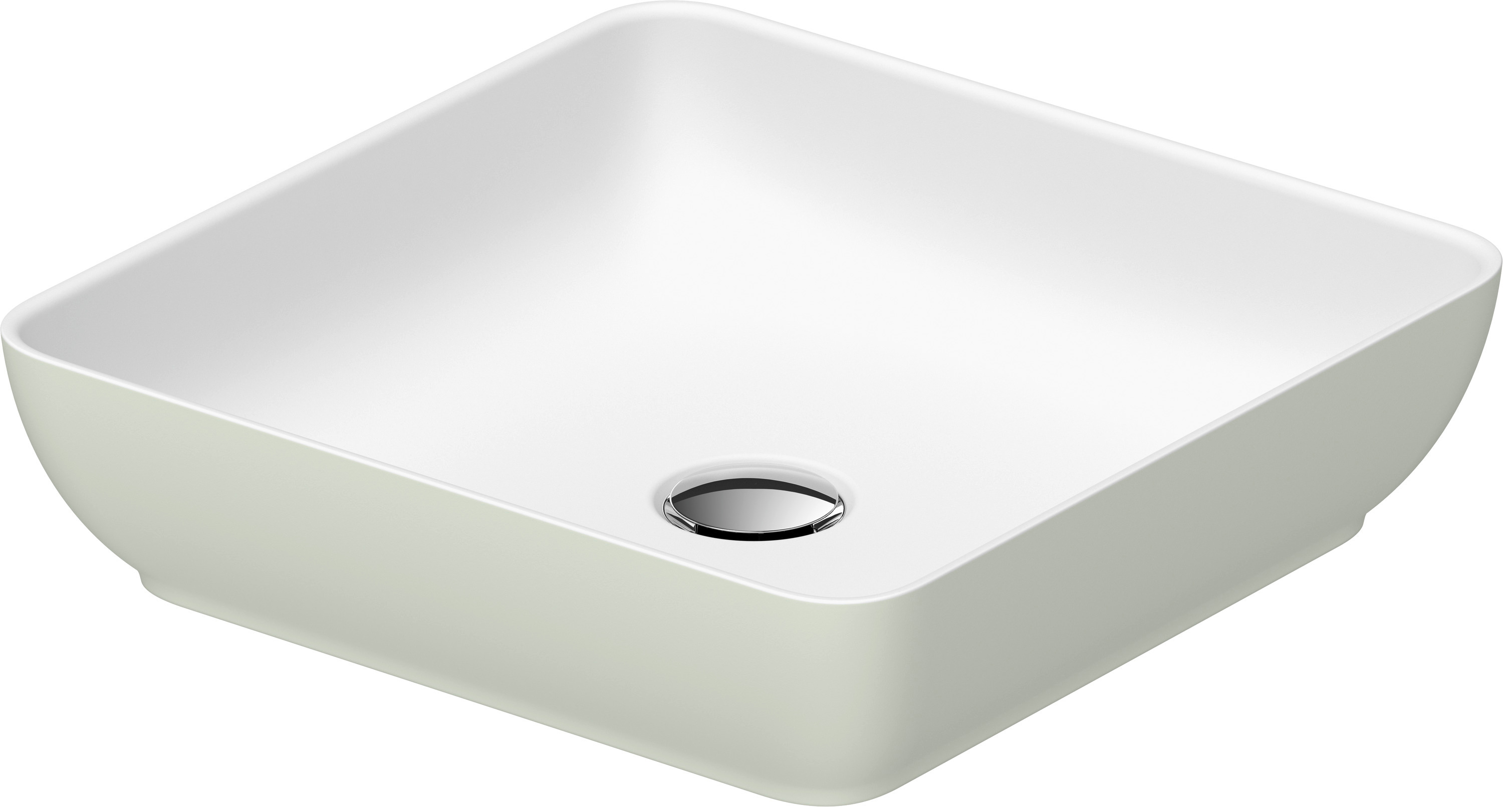 Duravit Sivida umywalka 40x40 cm kwadratowa nablatowa biała-zielona 266001FH00