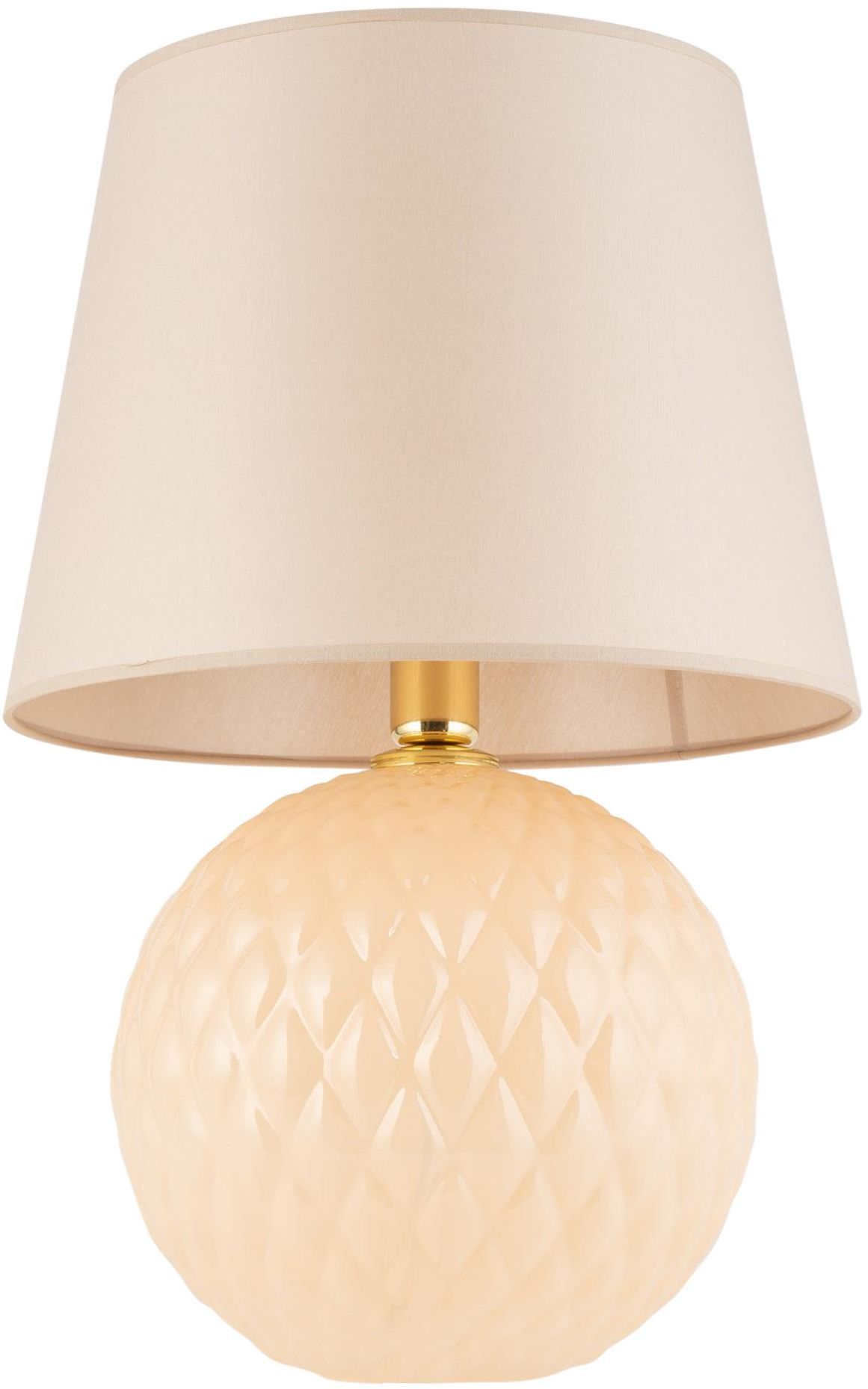 TK Lighting Santana lampa stołowa 1x15W beżowy/złoty 5591