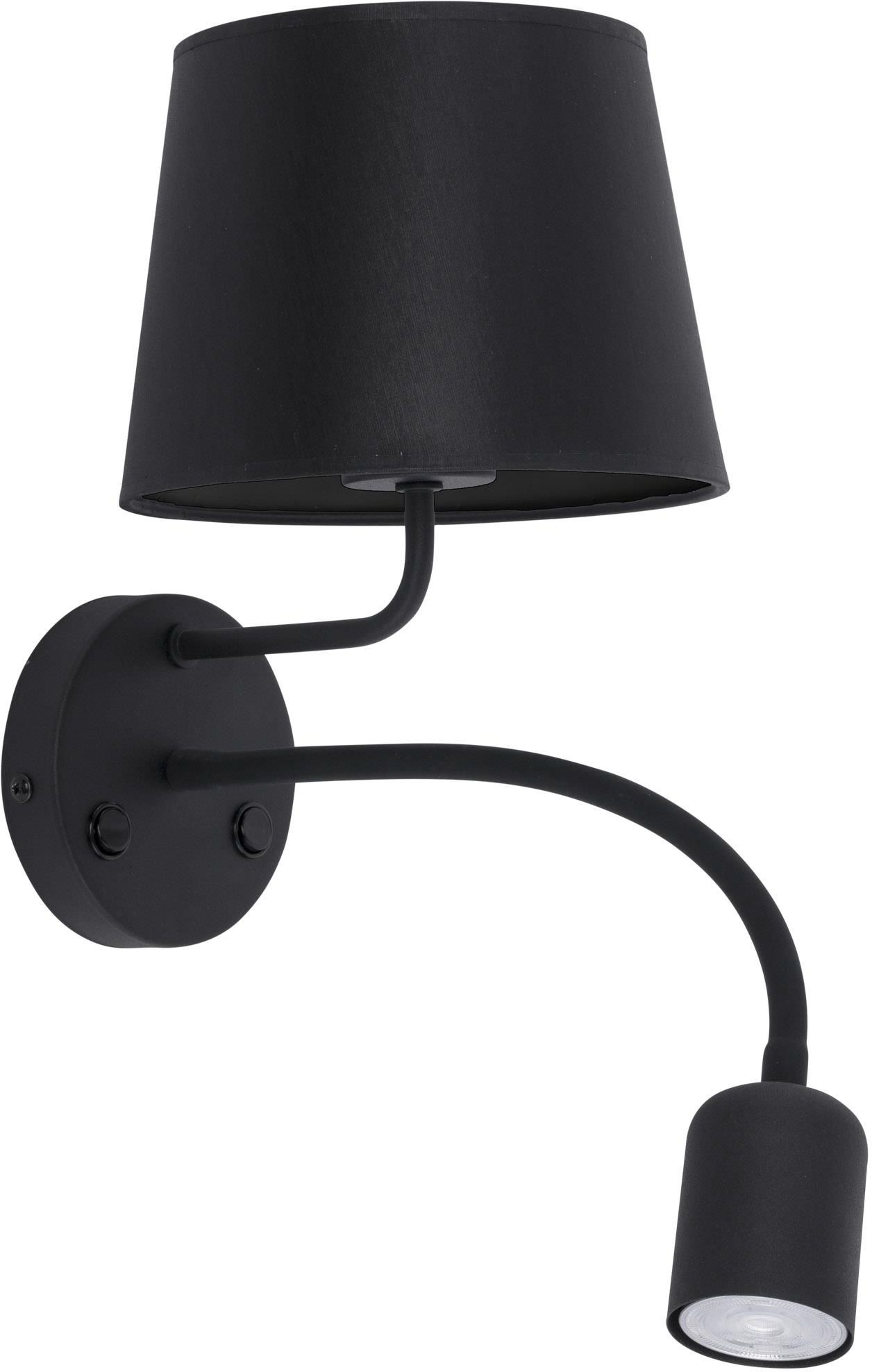 TK Lighting Maja kinkiet 1x60W + 1x10W czarny 2537