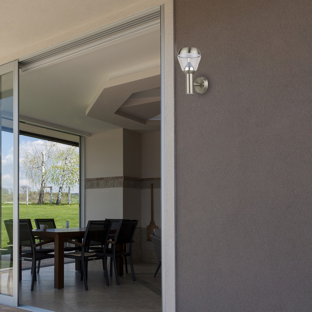 Rabalux Amalfi kinkiet zewnętrzny 1x8W LED chrom/przezroczysty 7919