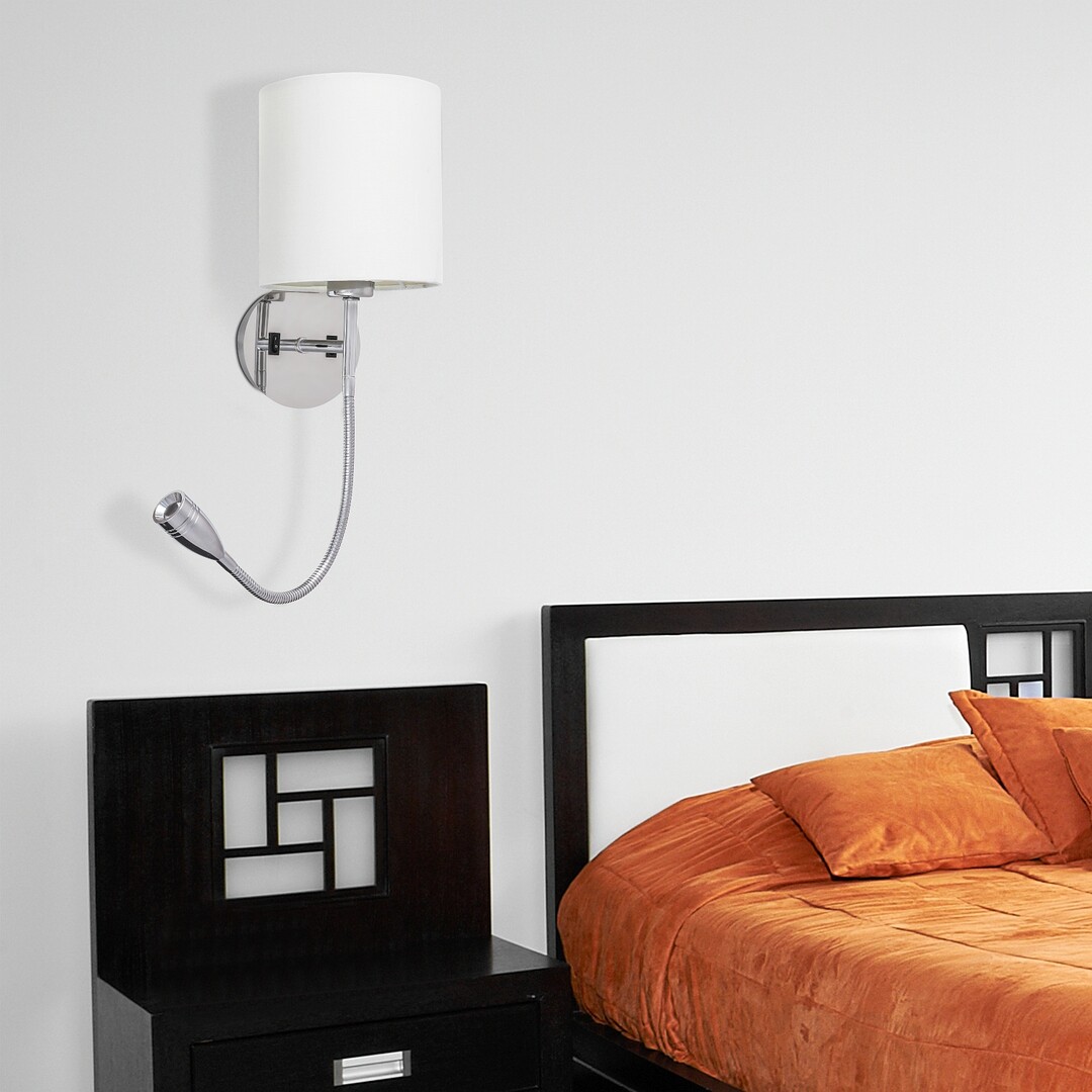 Rabalux Larkin kinkiet 1x40 W 1x3W LED biały-chrom 6529