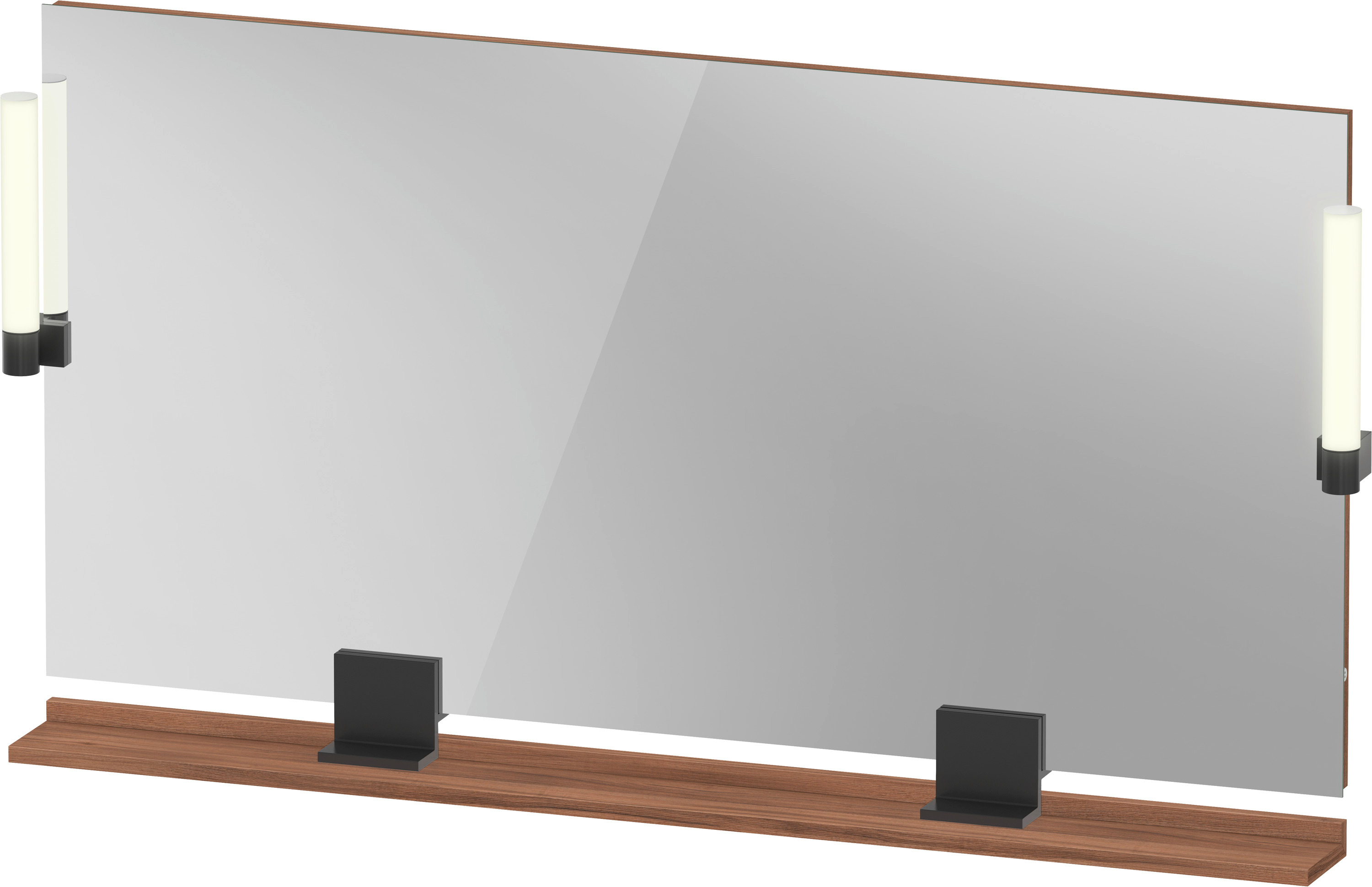 Duravit Sivida lustro 133x65 cm prostokątne z oświetleniem czarny-drewno SV74250BD790000