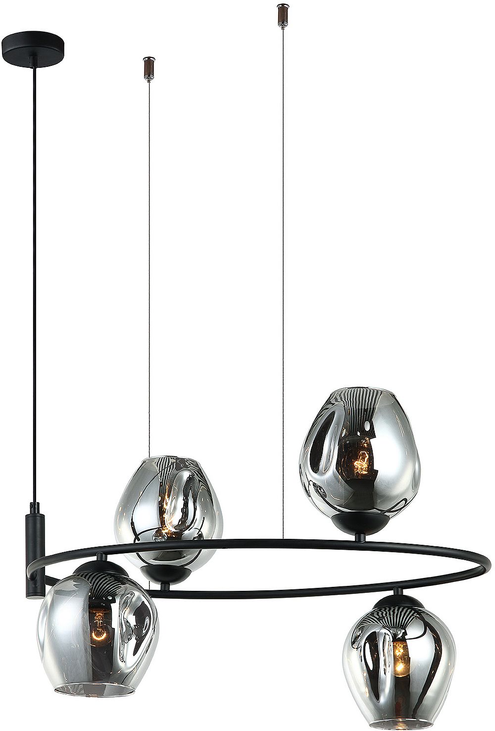 Italux Roxane lampa wisząca 4x40 W czarna MDM-4046-4 BK+SG