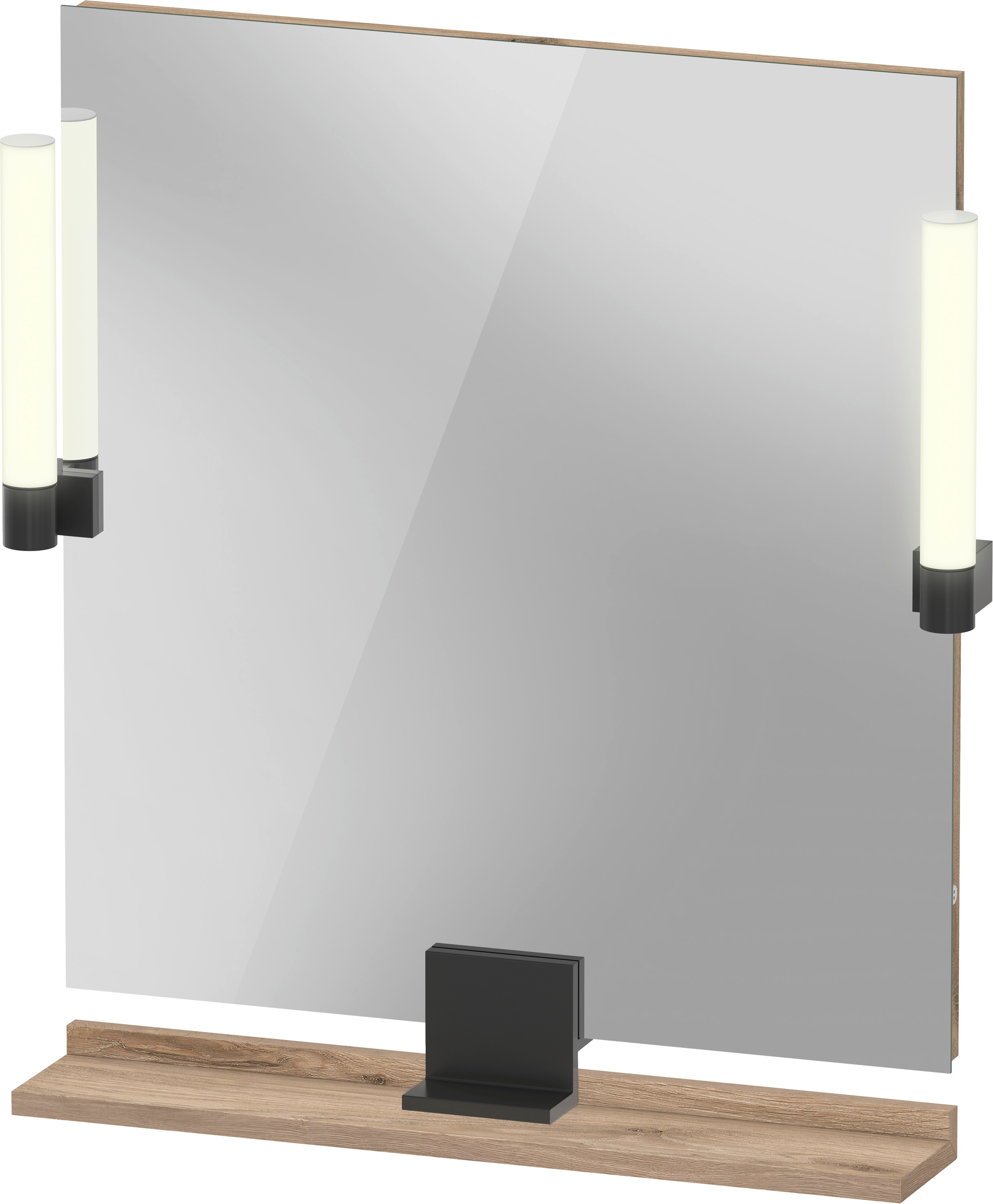 Duravit Sivida lustro 65x65 cm kwadratowe z oświetleniem czarny-drewno SV74210BD550000