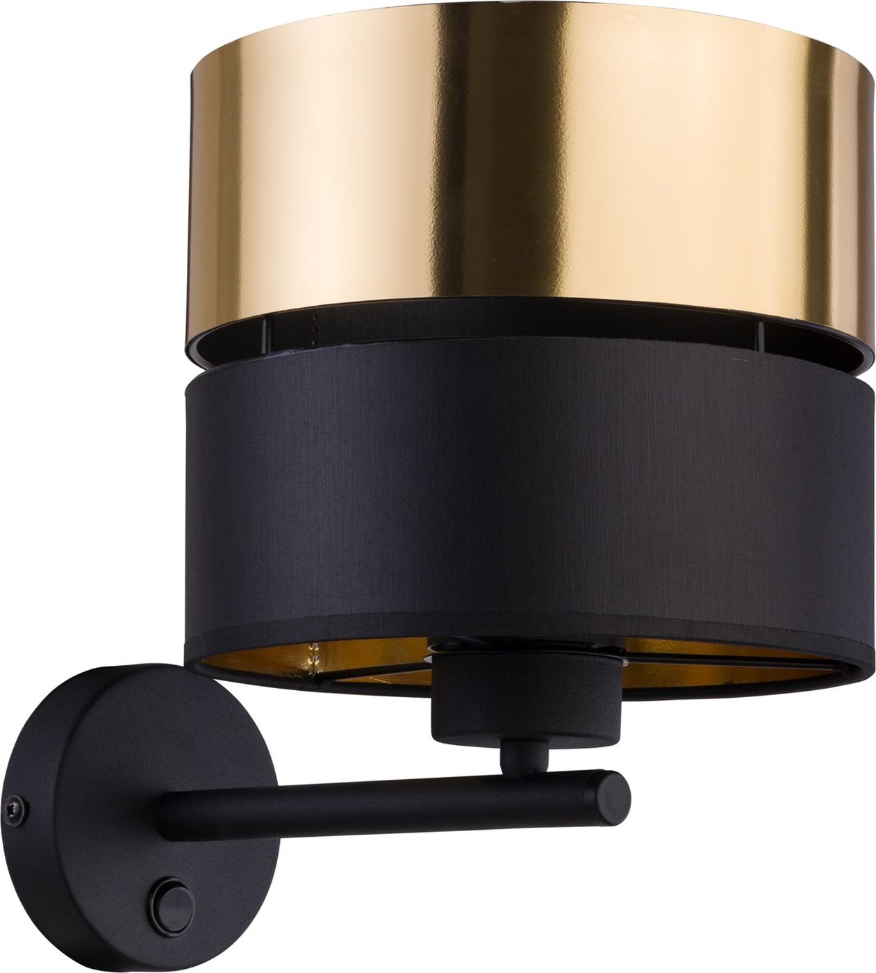 TK Lighting Hilton kinkiet 1x15W czarny/złoty 4344 - Wysyłka w 24h