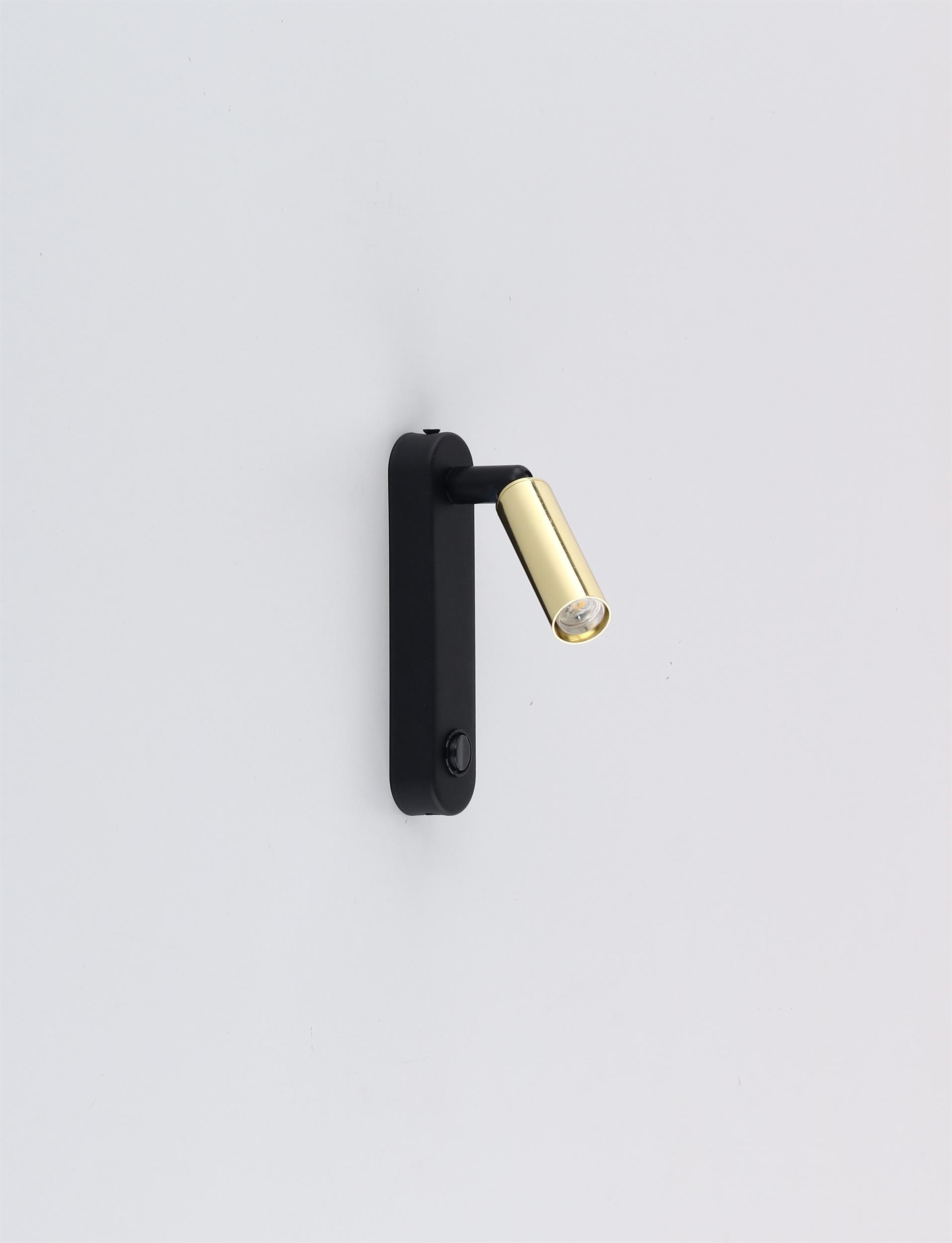 TK Lighting Enza Black Gold kinkiet 1x6W czarny/złoty 6623