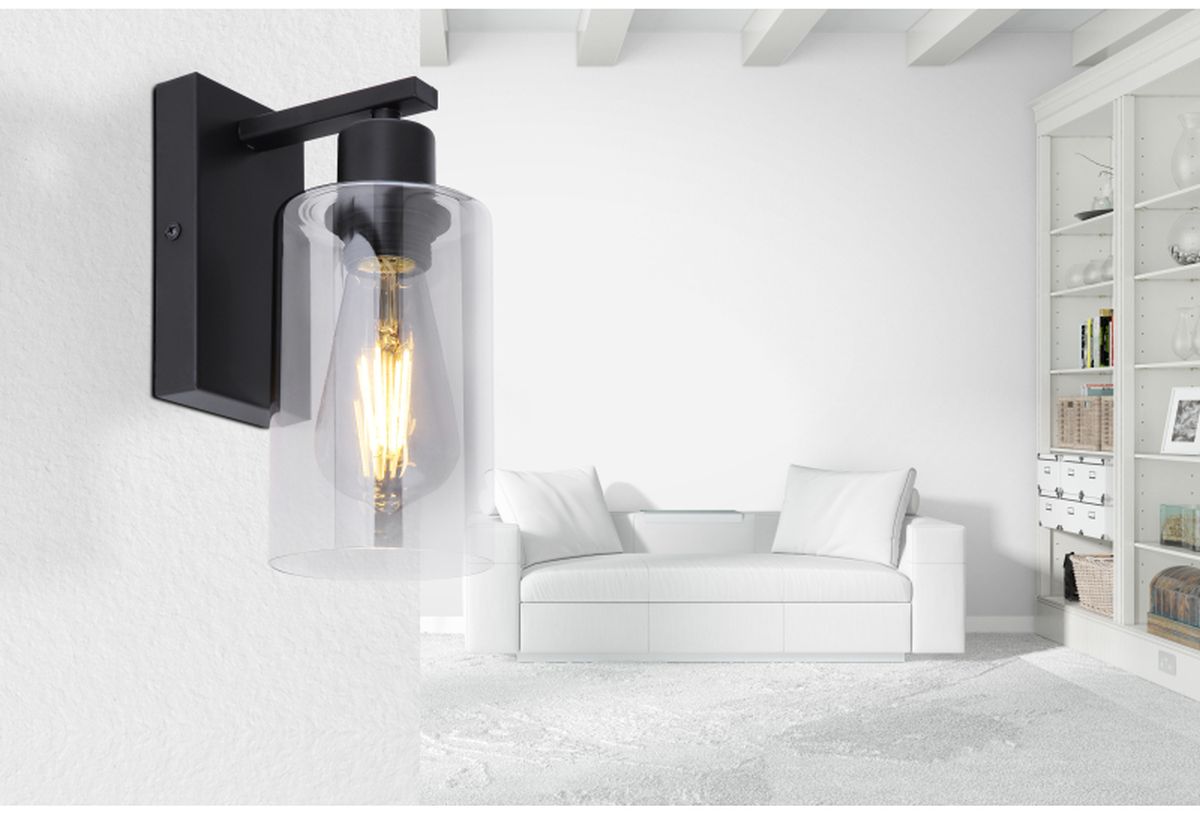 Globo Lighting Hadera kinkiet 1x60W czarny mat/przydymiony 15465W