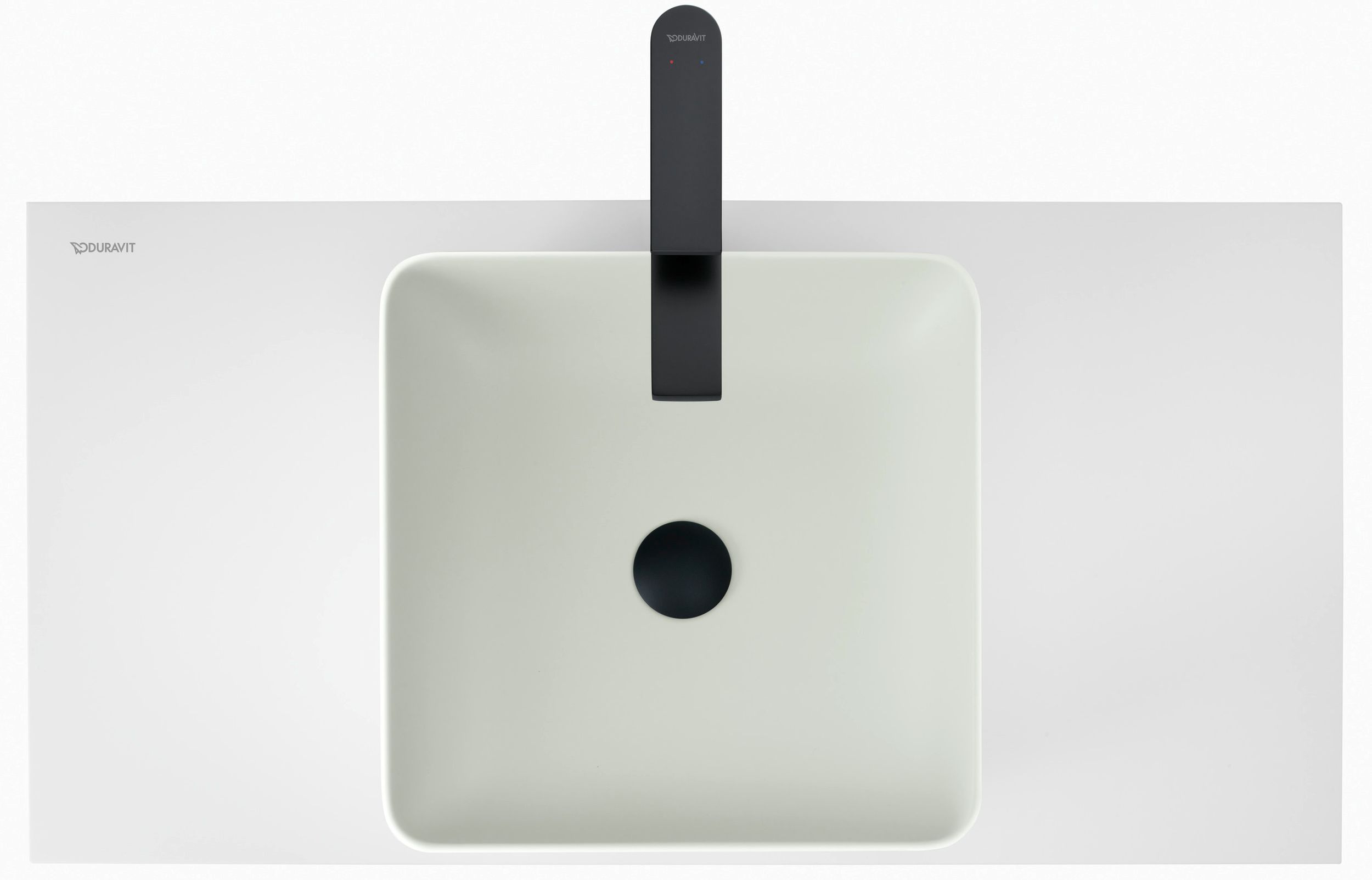 Duravit Sivida umywalka 40x40 cm kwadratowa nablatowa biała-zielona 266001FG00