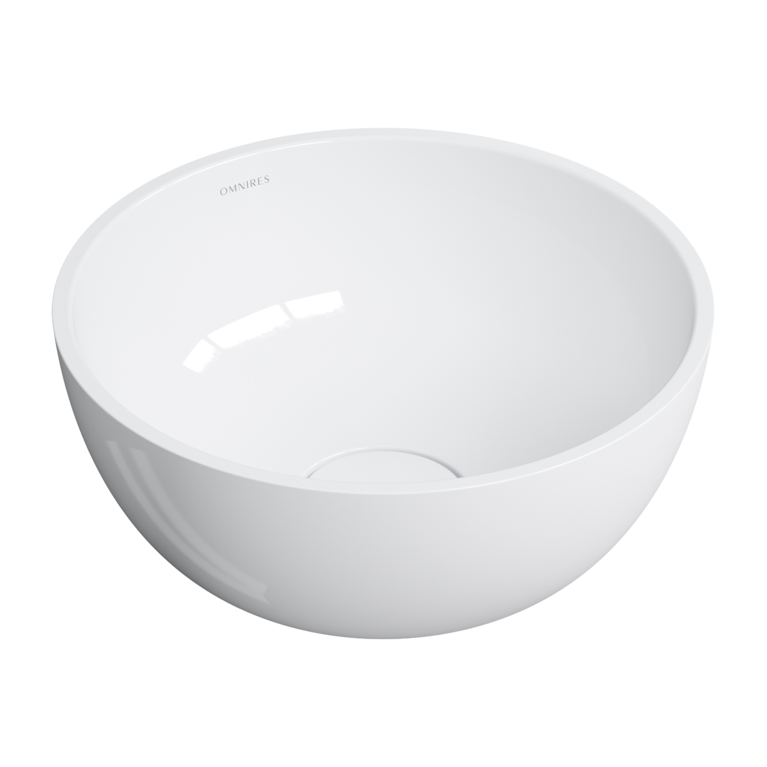 Omnires Shell M+ umywalka 35x35 cm okrągła nablatowa biała SHELL350UNBP