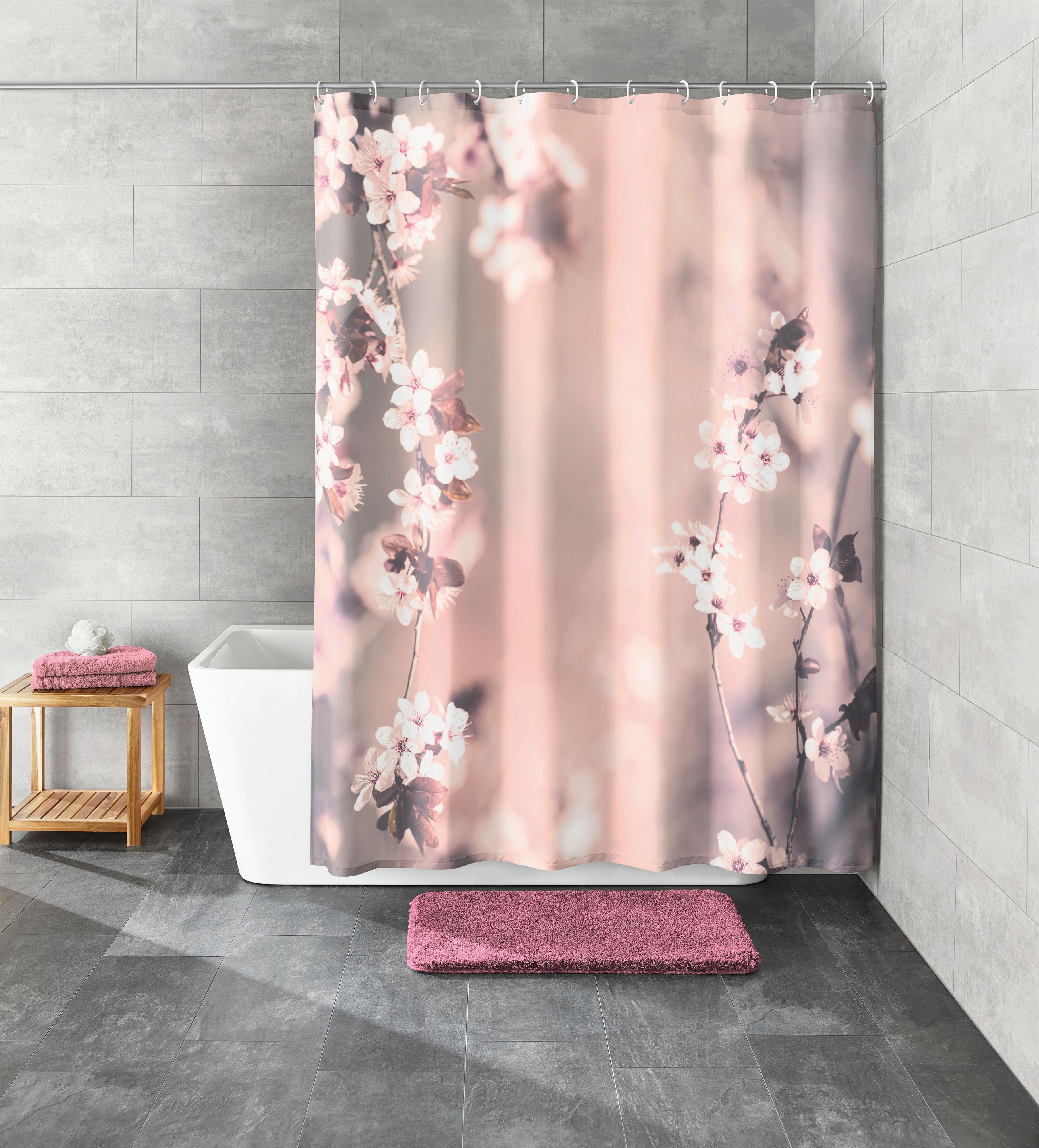 Kleine Wolke Blossom zasłona prysznicowa 180x200 cm kwiat wiśni 5956401305 - Wysyłka w 24h