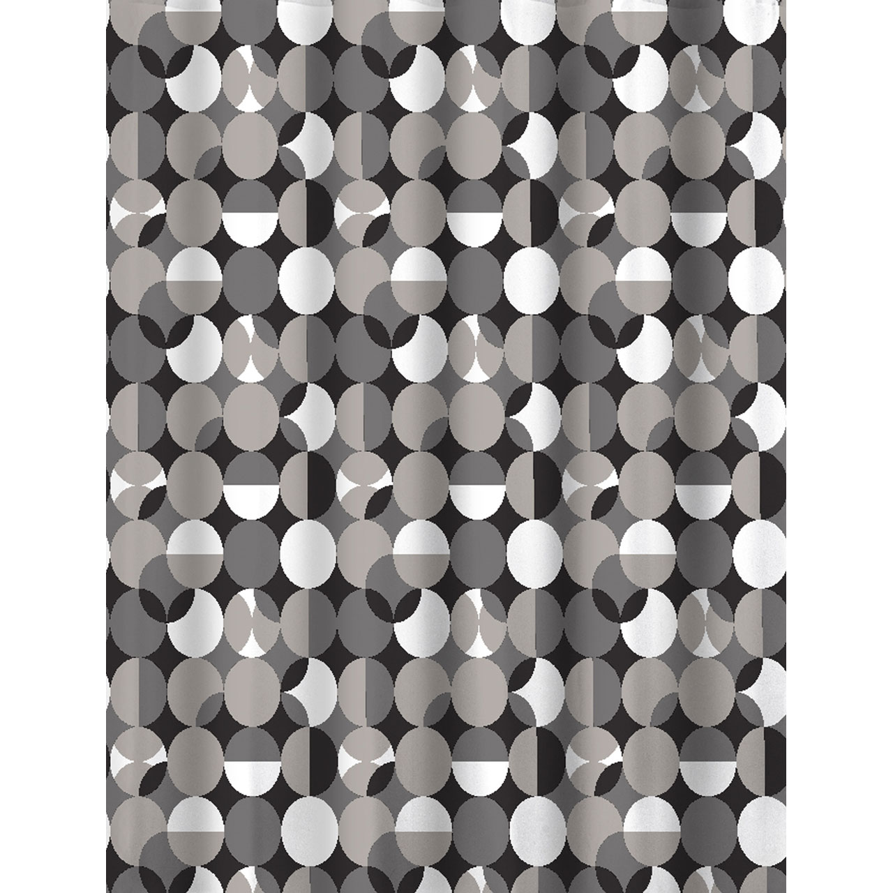 Duschy Månfas zasłona prysznicowa 200x180 cm biała-czarna-szara 623-06