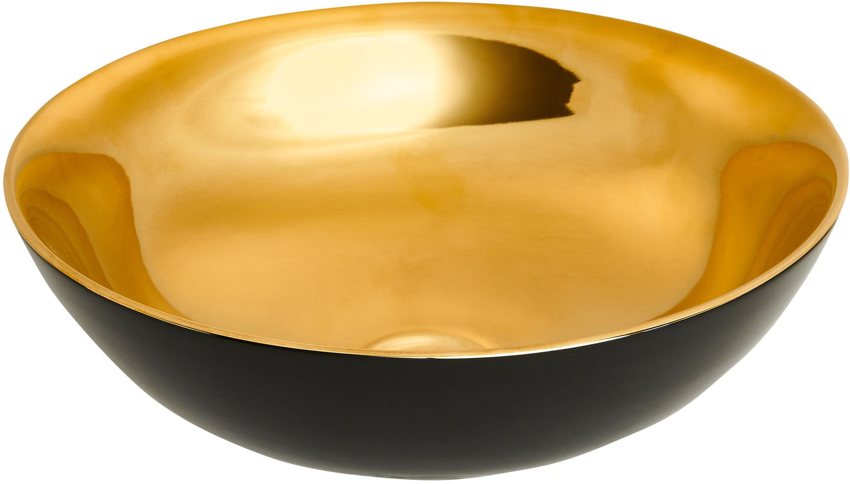 Invena Tinos umywalka 39,5 cm nablatowa okrągła czarny/złoty CE-43-027