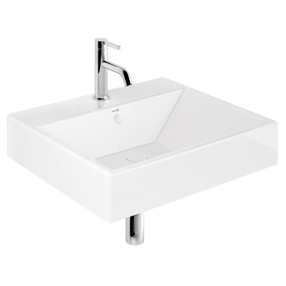 Kludi Resa umywalka z korkiem 61x50 cm kwadratowa meblowa-nablatowa biała 59WW6143