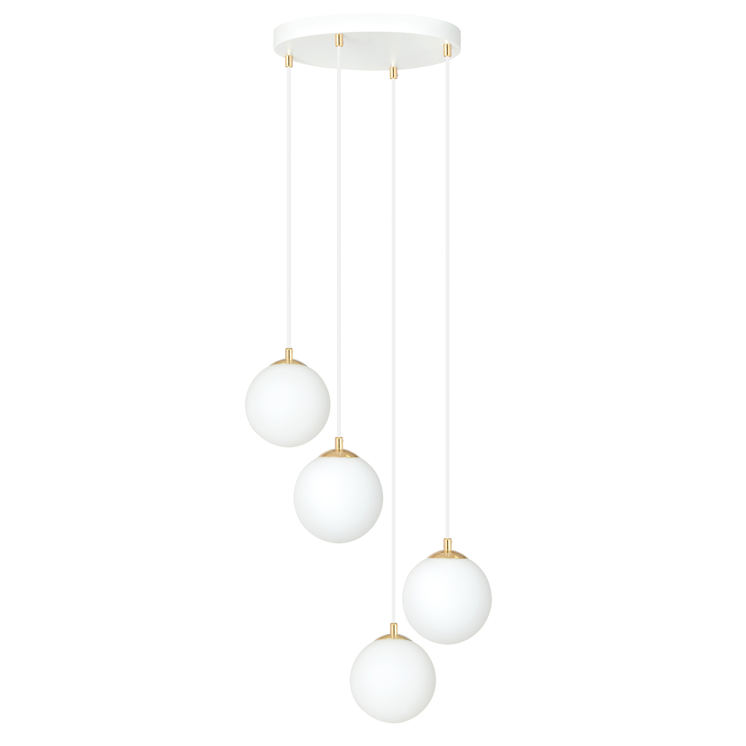 Emibig Royal lampa wisząca 4x10 W biała-złota 1244/4