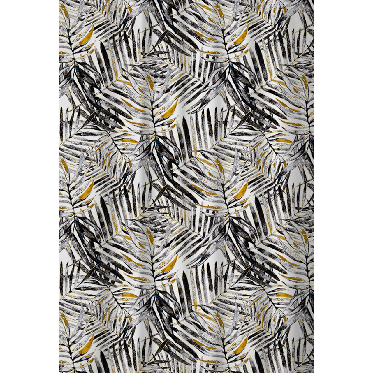 Duschy Golden Leaf zasłona prysznicowa 200x180 cm biała-czarna-złota liście 628-79