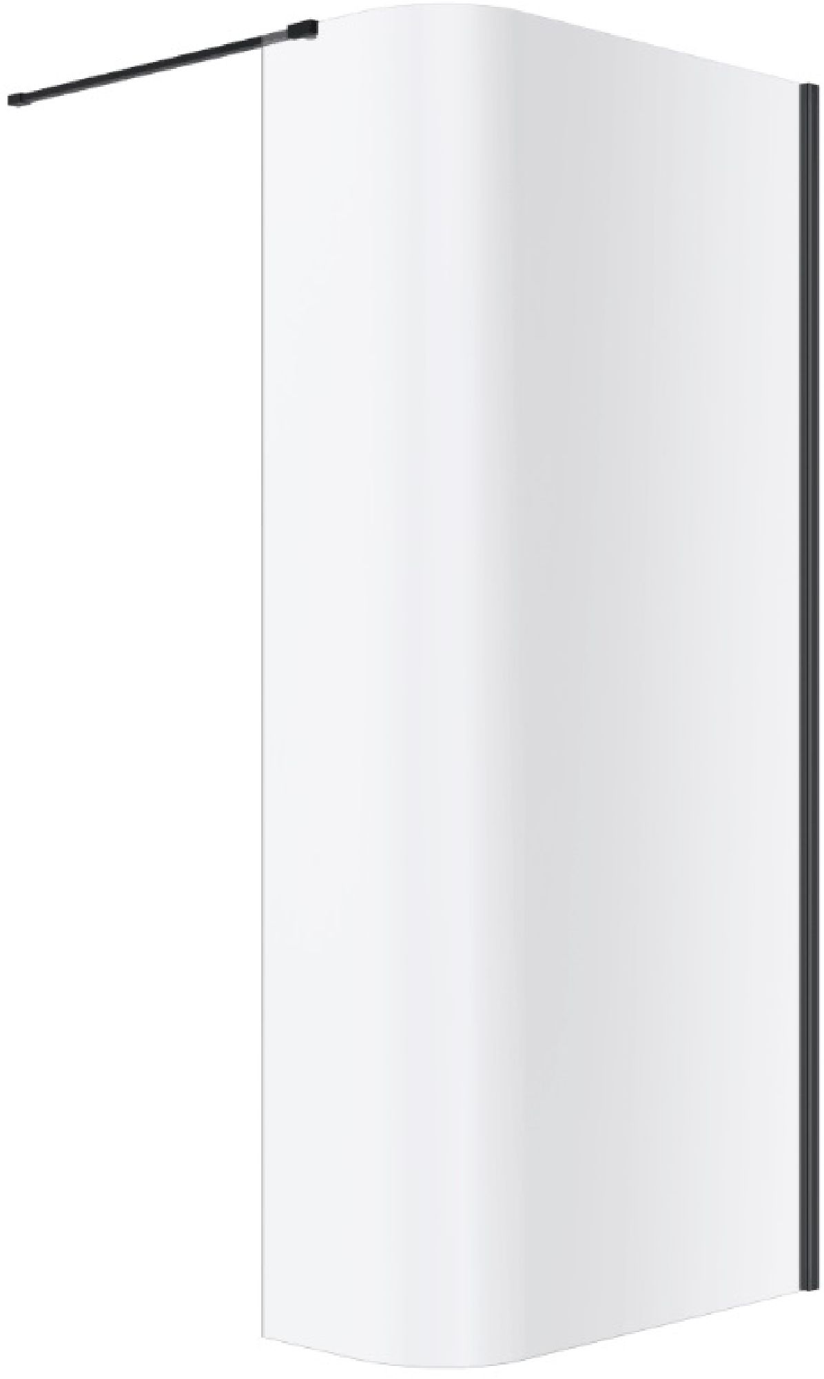 Excellent Vidoq ścianka prysznicowa walk-in 93 cm czarny mat/szkło przezroczyste KAEX.1507.930.LP.BL