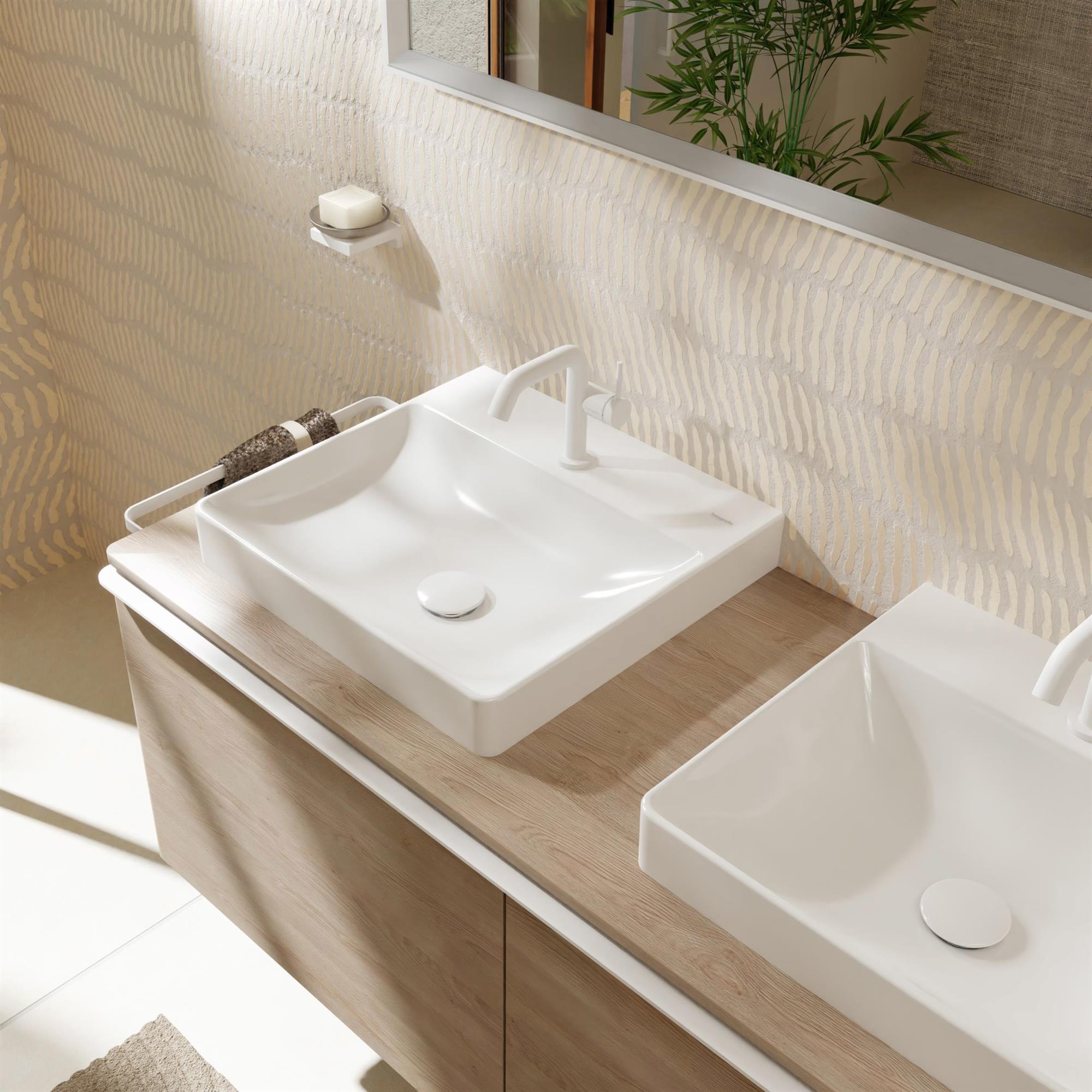 Hansgrohe Xelu Q umywalka 50x48 cm nablatowa prostokątna SmartClean biały 61014450 - Wysyłka w 24h